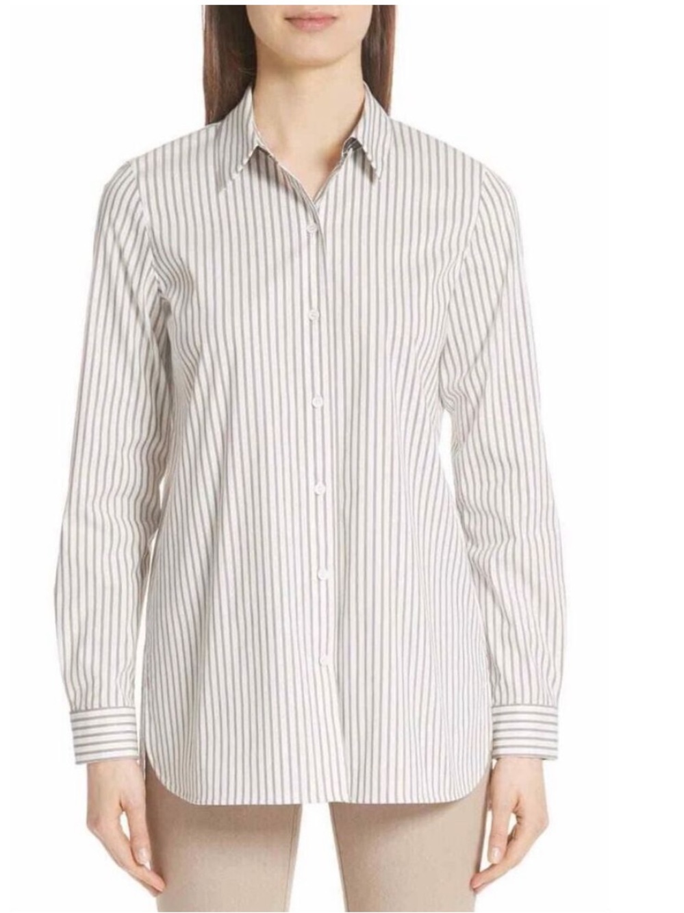 Lafayette 148 New York Helen Striped Button-Down Shirt
